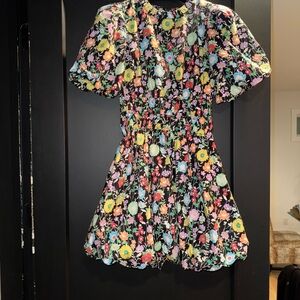 Floral Black Midi Dress